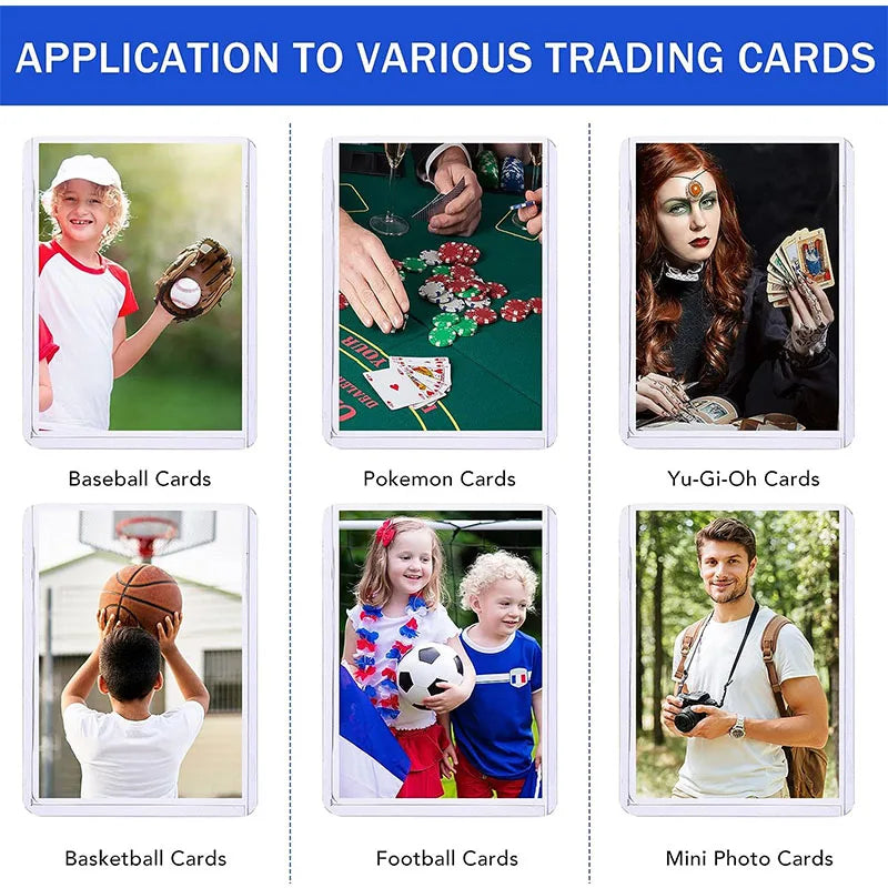 25pcs Hard Plastic Card Sleeves Game Holder PVC Cards TopLoaders Toy Top Loaders For Protectors Storage Gift Trading 3 x 4inches ALPENZO