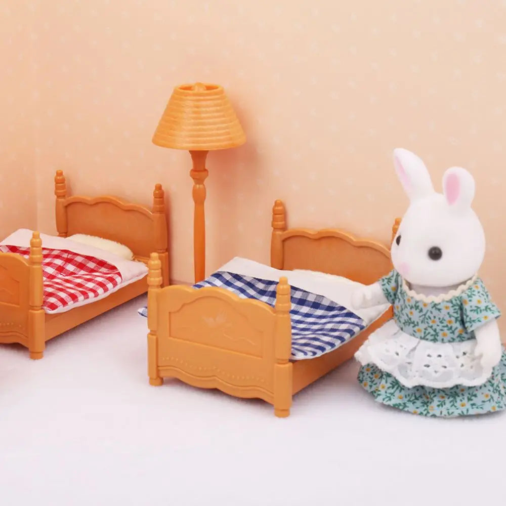 Forest Animal Family Dollhouse Furniture 1/12 Miniature Toys Girl Dolls Accessories Bedroom Bathroom Dollhouse Kit For Dolls ALPENZO