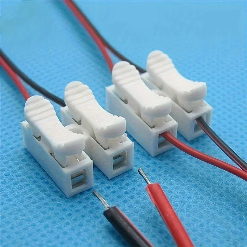 Nenhuma solda solda rápida 2P cabo fio conector, nenhum parafuso bloco terminal, braçadeira de mola, 20pcs - ALPENZO