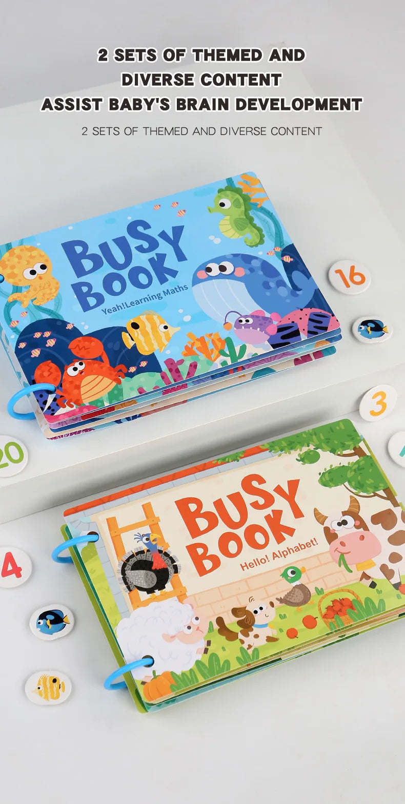 New Montessori Scene Stickers for Children DIY Hand-on Puzzle Reusable Books Cartoon Learning Cognition Toys for Kids Gift ALPENZO