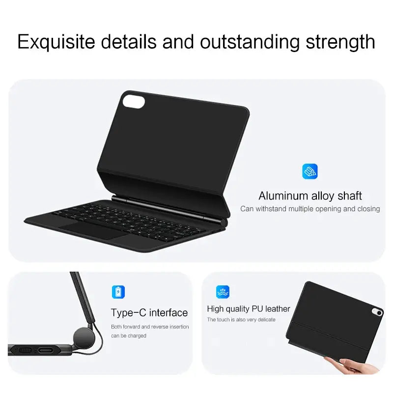 Magic Keyboard for iPad Pro 11 12.9 Air 4 Air 5 for iPad 10th Generation Pro 12.9 6th 5th 4th 3rd Gen Smart Cover Magnetic Case - ALPENZO