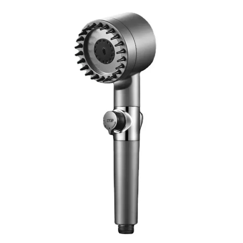 High Pressurized Filter Shower Head 3-mode Adjustable Spray with Massage Brush Rain Faucet Bathroom Accessories - ALPENZO
