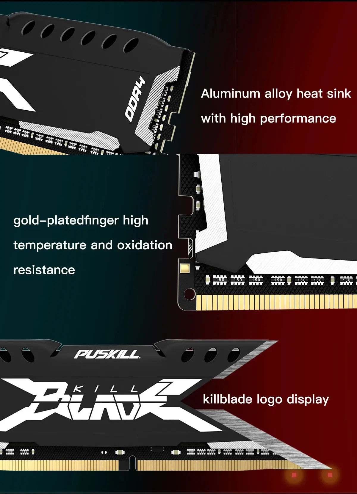 PUSKILL Memória RAM DDR4 16GB 8GB 1.2V 3200MHz 2666MHz Desktop Computer UDIMM Cooling Vest Memory Memoria - ALPENZO