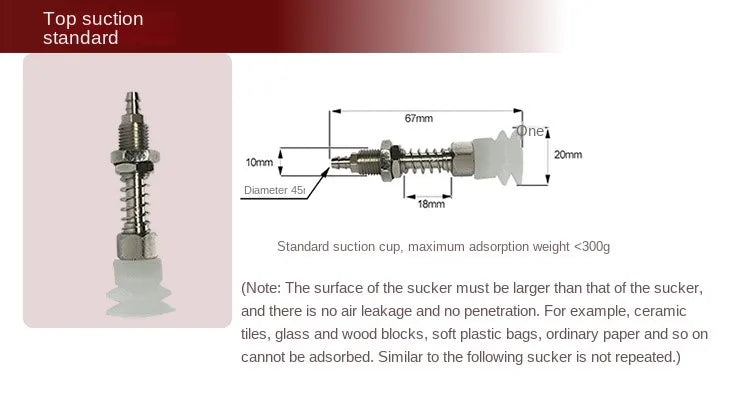 0.3/1/3/6/10/20kg Mechanical Arm Vacuum Pump Suction Cup with PWN Control Switch Sucker for Robot Arm UNO R3 Programmable Robot ALPENZO