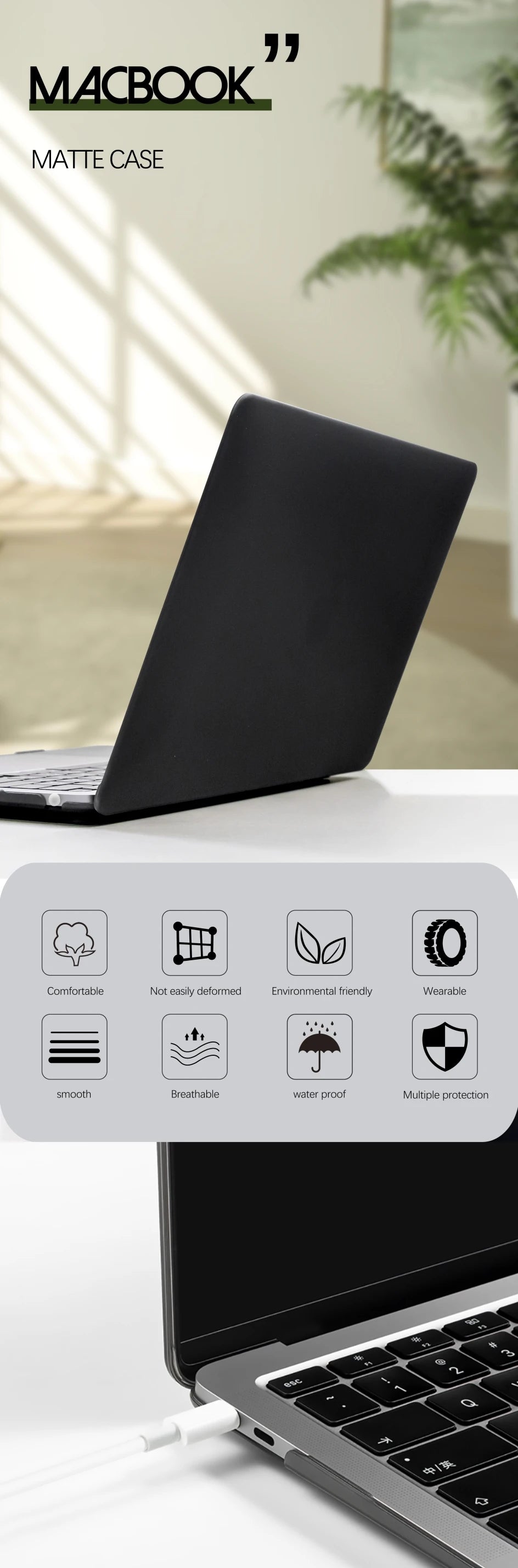 For Macbook Air 13 Case for Laptop accessories Macbook Air M1 M2 2023 Air 15 Funda Macbook Pro 14 case M3 2023 Pro 16 Cover - ALPENZO