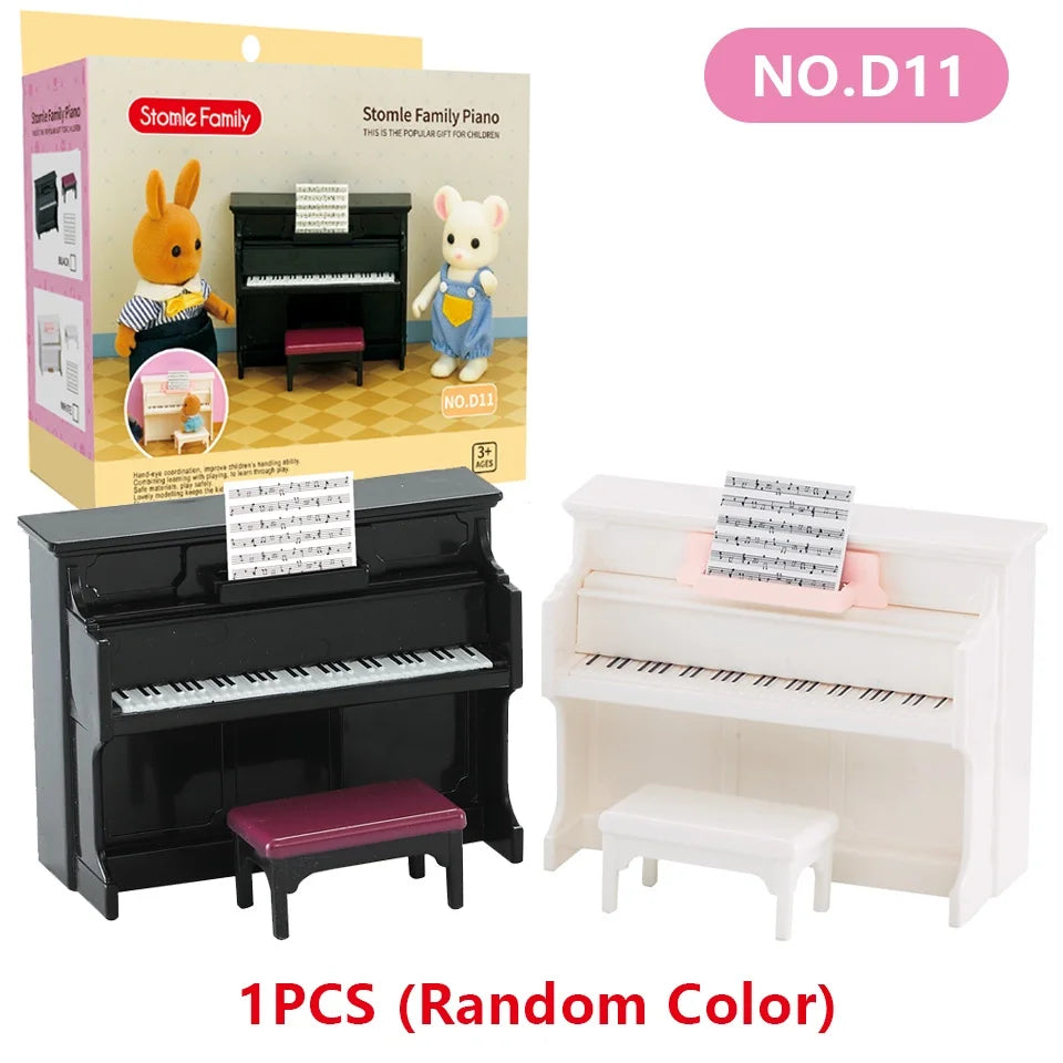 1:12 Miniature Furniture Forest Family Kitchen Toy Dining Table Dollhouse Accessories Bathroom Pretend Play For Girl Gifts Toys ALPENZO