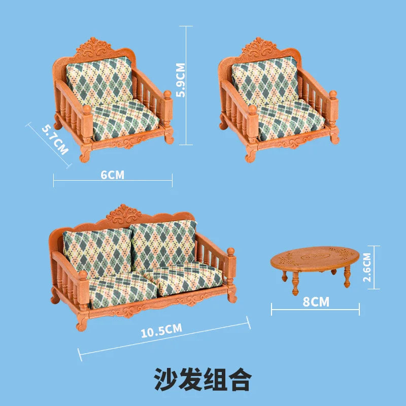 miniature items dollhouse furniture accessories living room bedroom supermarket shopping games family interaction doll kids toys ALPENZO