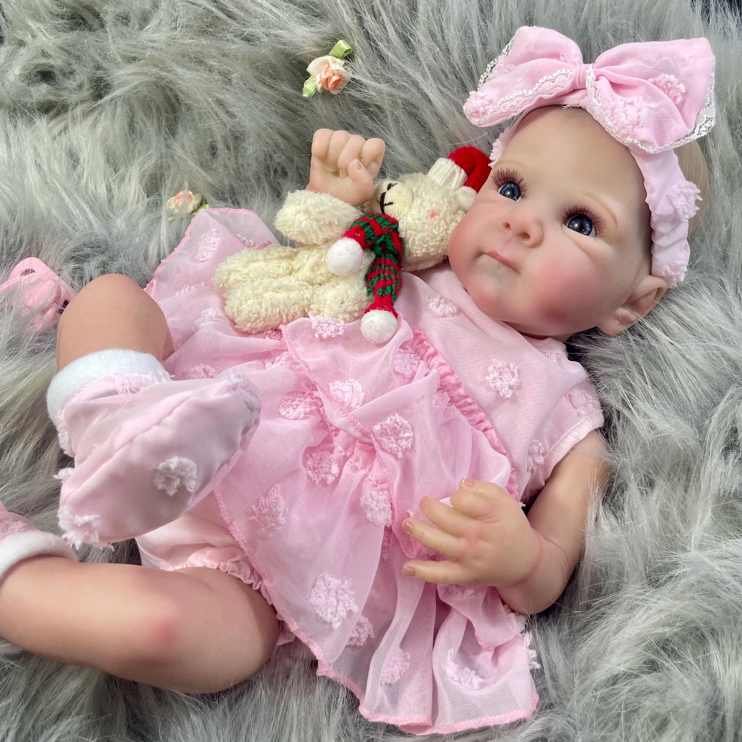 Two Options 18-19 Inch Reborn Baby Doll Girl Bettie Face Newborn Vinyl or Cloth 3D Skin Visible Veins Handmade Christmas Gift ALPENZO