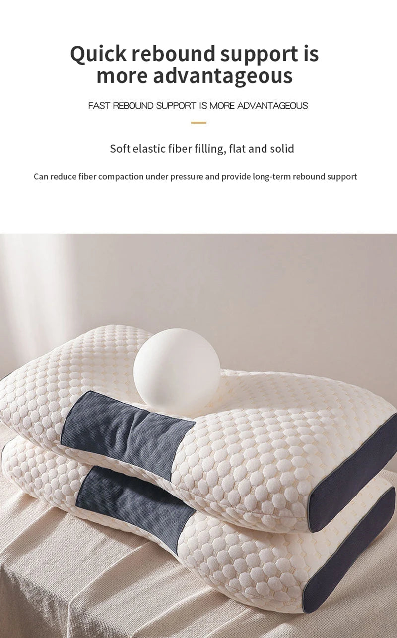 New Neck Pillow Help Sleep Protect The Neck Cervical Orthopedic Soybean Fiber Massage Household SPA Pillow For Sleeping Almohada - ALPENZO
