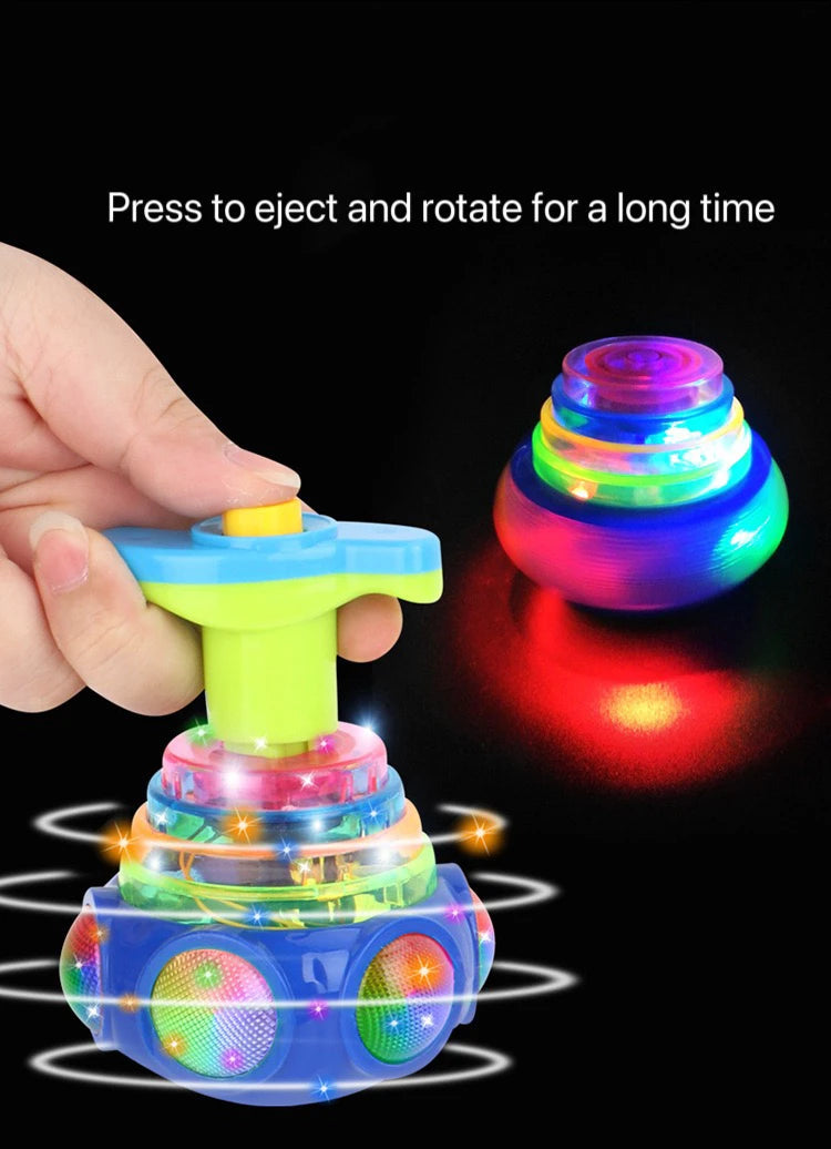 1 PCs Random Color Luminous Music Rotating Gyroscope Outdoor Toys Colorful Lights Luminous Toys Notes ALPENZO