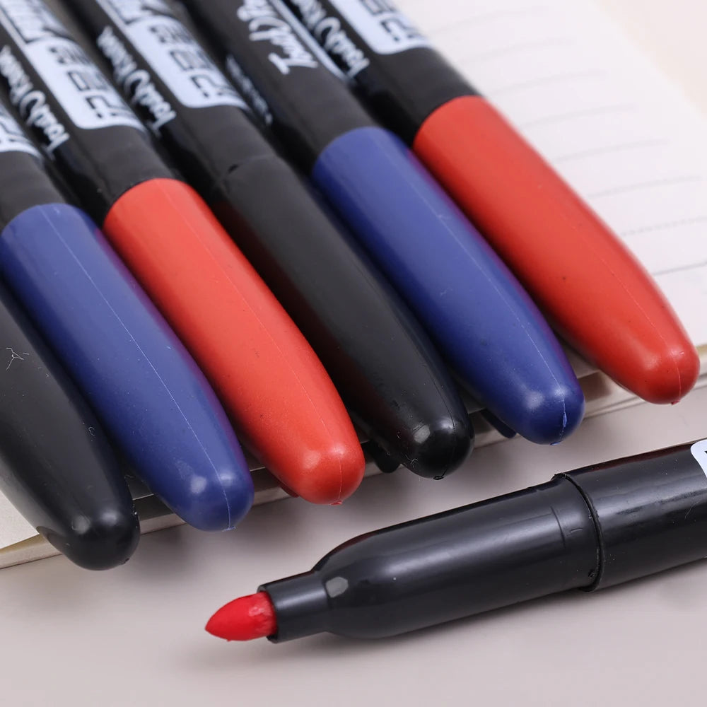 Permanent Marker Pen Drawing Markers Black Blue Red Waterproof Ink Sketch Pens Stationery Art School Supplies For Glass Metal ALPENZO