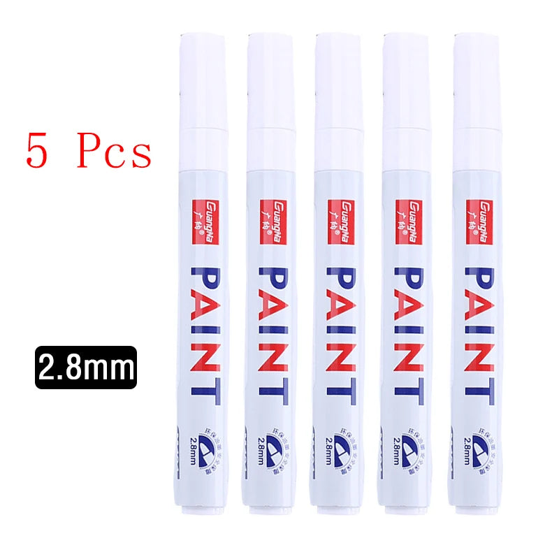 White Marker Pens set 2.0mm Oily Waterproof White Gel Pen DIY Graffiti Sketching Marker Stationery Writing School Supplies brush ALPENZO