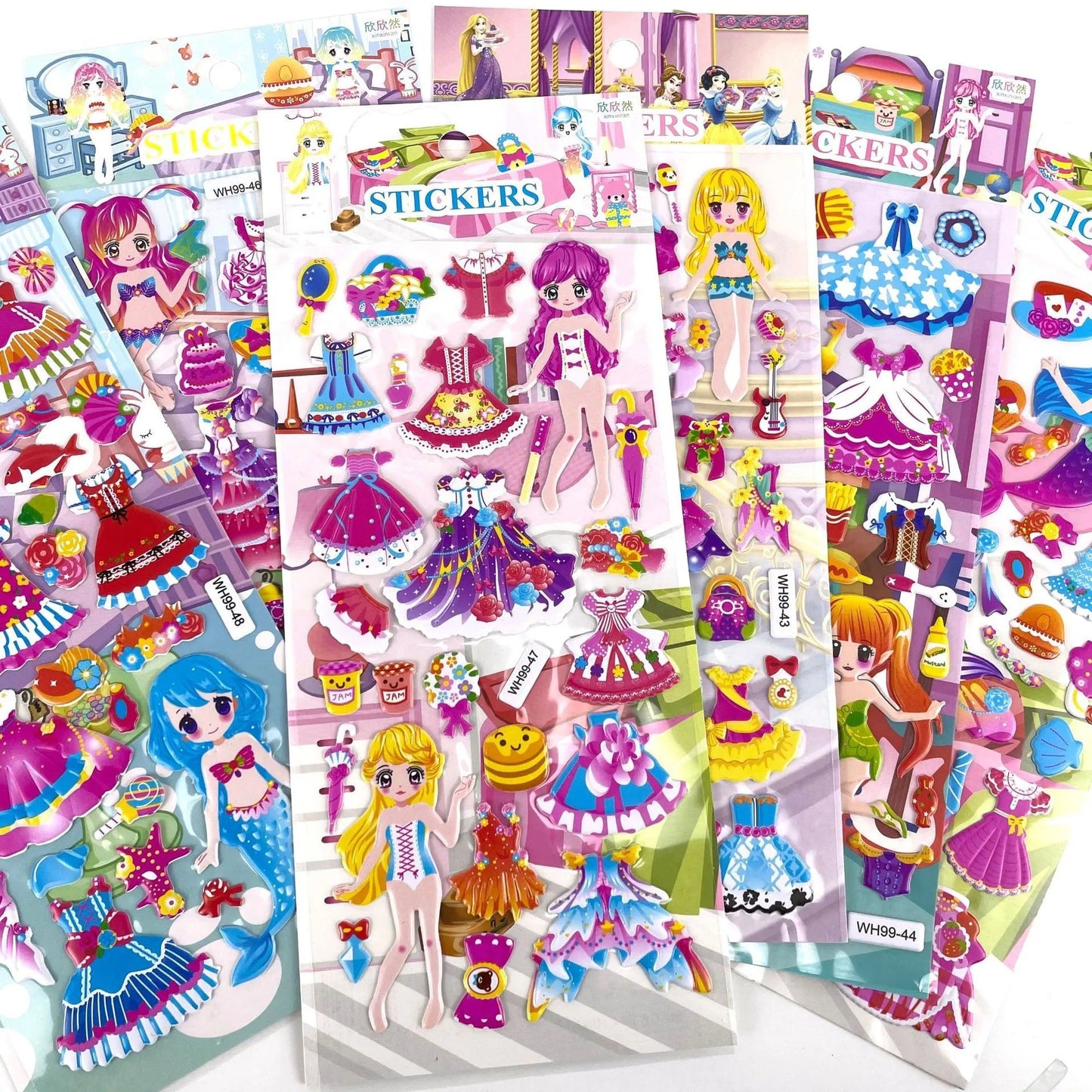 6 Sheets 3D Bubble Sticker Car Truck Plane Traffic Waterproof Cartoon Anime Stickers For Girl Boy Kids Funny Educational Toys ALPENZO