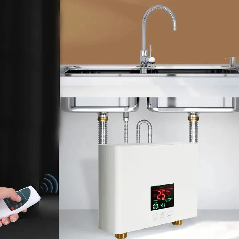 110V/220V Instant Water Heater 3000W/5500W Wall-Mounted Electric Heaters for Bathroom Hot Water Shower and Home Kitchen Heating - ALPENZO