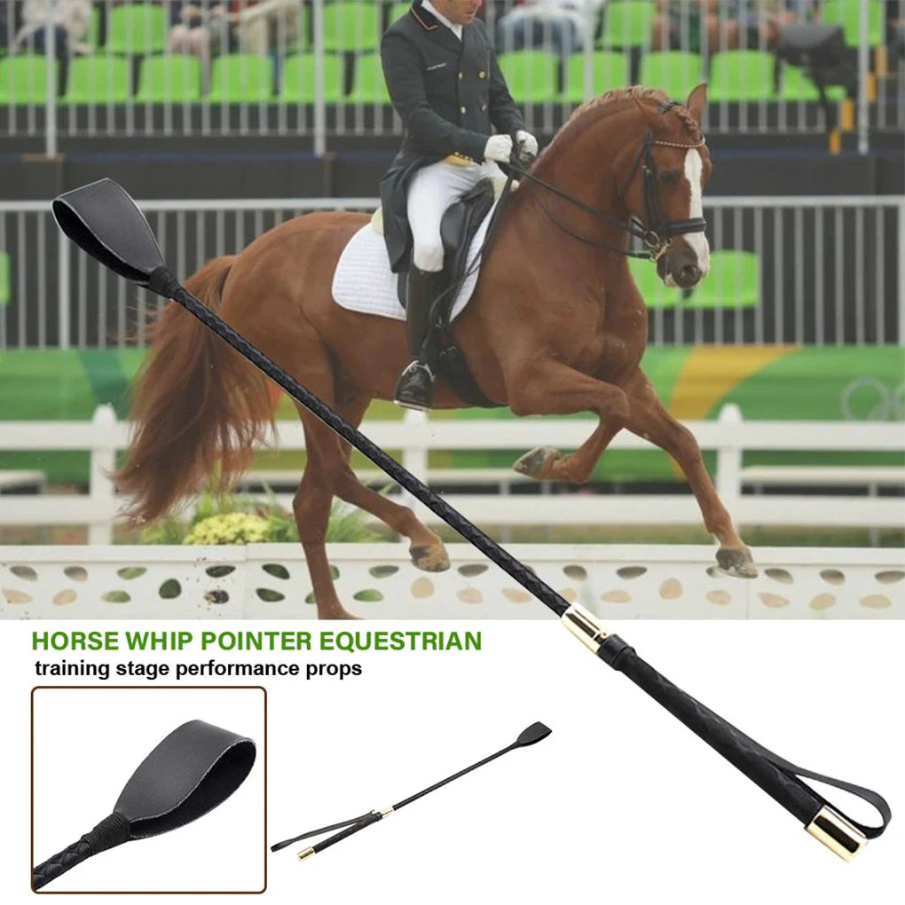 Riding Equestrian Whip Training PU Leather Lash Anti-slip Portable Learning for Outdoor Racing Performance Beginner