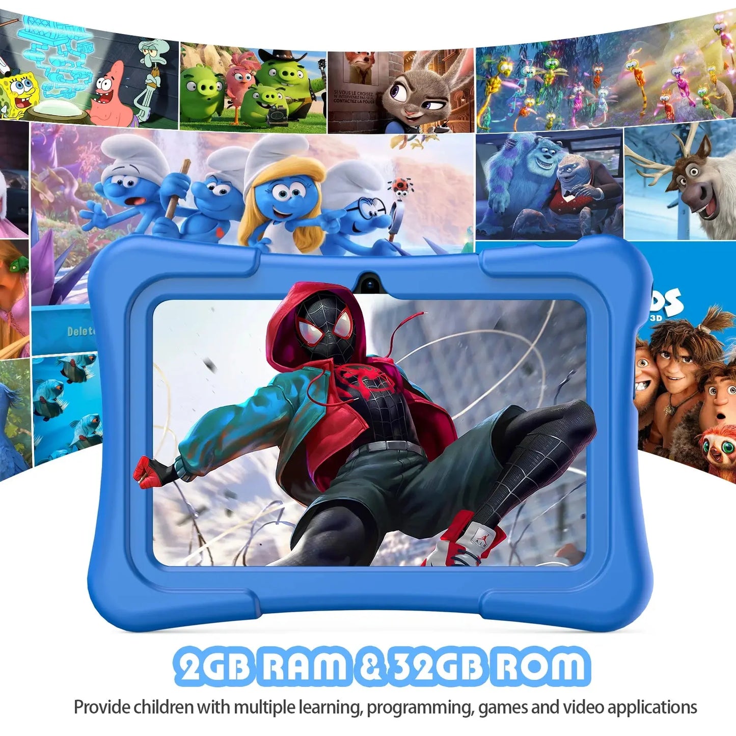PRITOM Tablet for Kids 7 Inch Android 11 32 GB WiFi Bluetooth Dual Camera Educational Software Installed with Proof Case - ALPENZO
