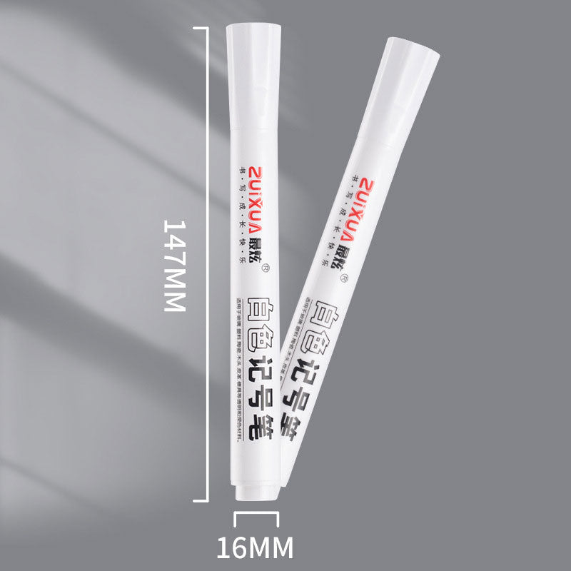 White Marker Pens set 2.0mm Oily Waterproof White Gel Pen DIY Graffiti Sketching Marker Stationery Writing School Supplies brush ALPENZO
