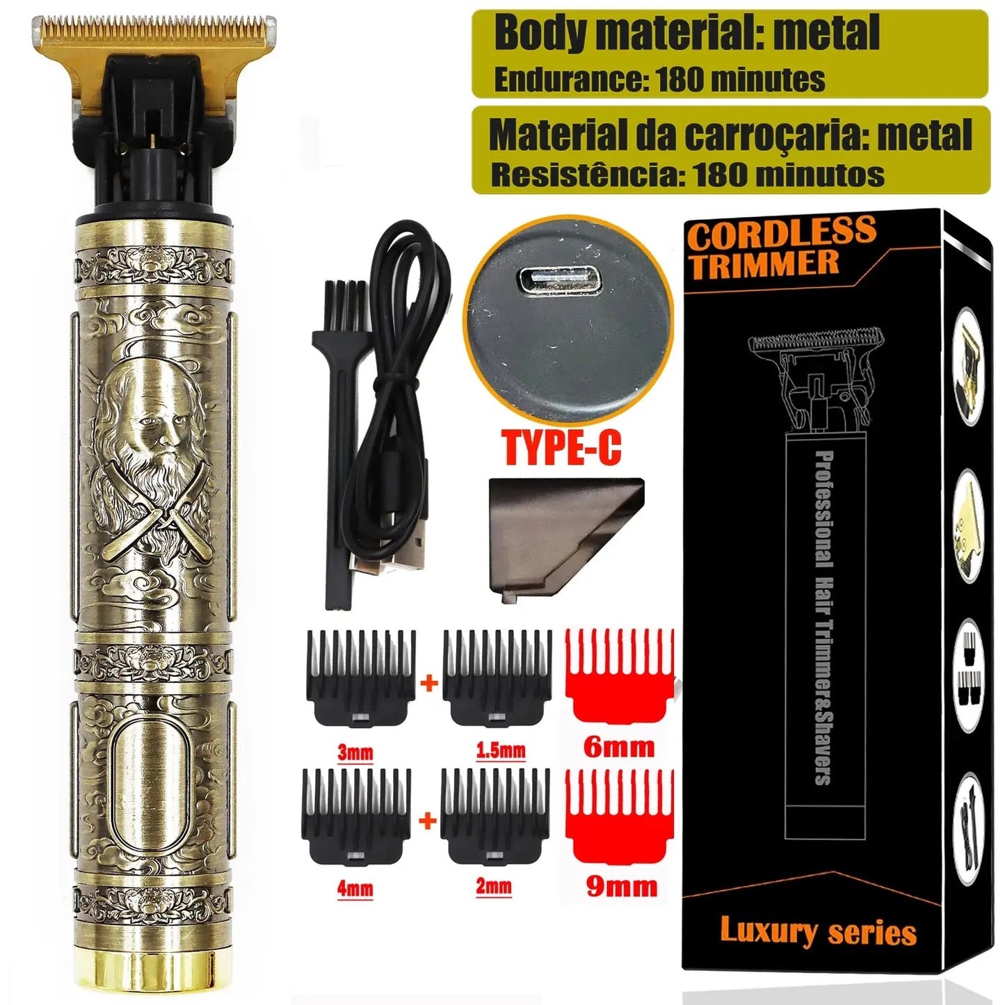 OHS Electric Hair Clipper Professional USB Cordless Clipper Professional Beard Trimmer Haircut Grooming Kit Hair Cutting Machine - ALPENZO