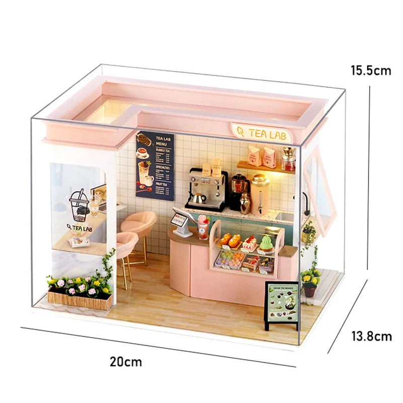 Wooden Miniature Doll House DIY Small House Kit 3D Puzzle Assemble Building Model Home Bedroom Decoration With Furniture Gifts ALPENZO