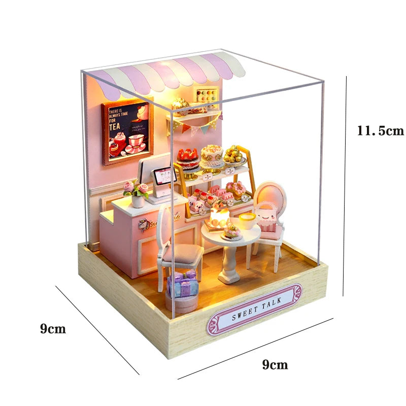 Wooden Miniature Doll House DIY Small House Kit 3D Puzzle Assemble Building Model Home Bedroom Decoration With Furniture Gifts ALPENZO