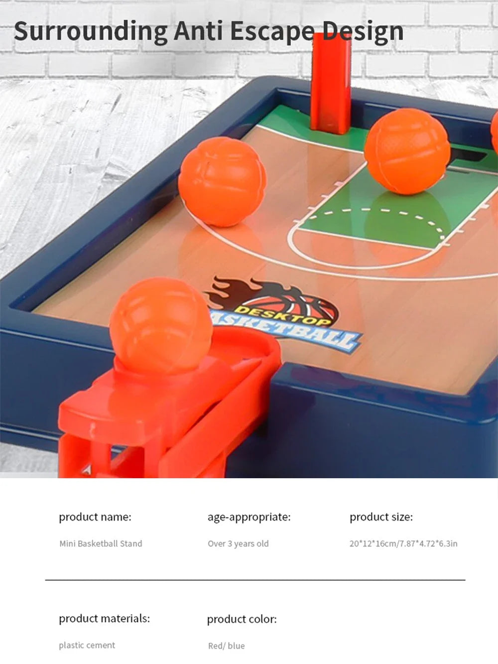 Mini basketball machine desktop portable travel or office game set, suitable for indoor or outdoor use. Fun toys Christmas gifts ALPENZO
