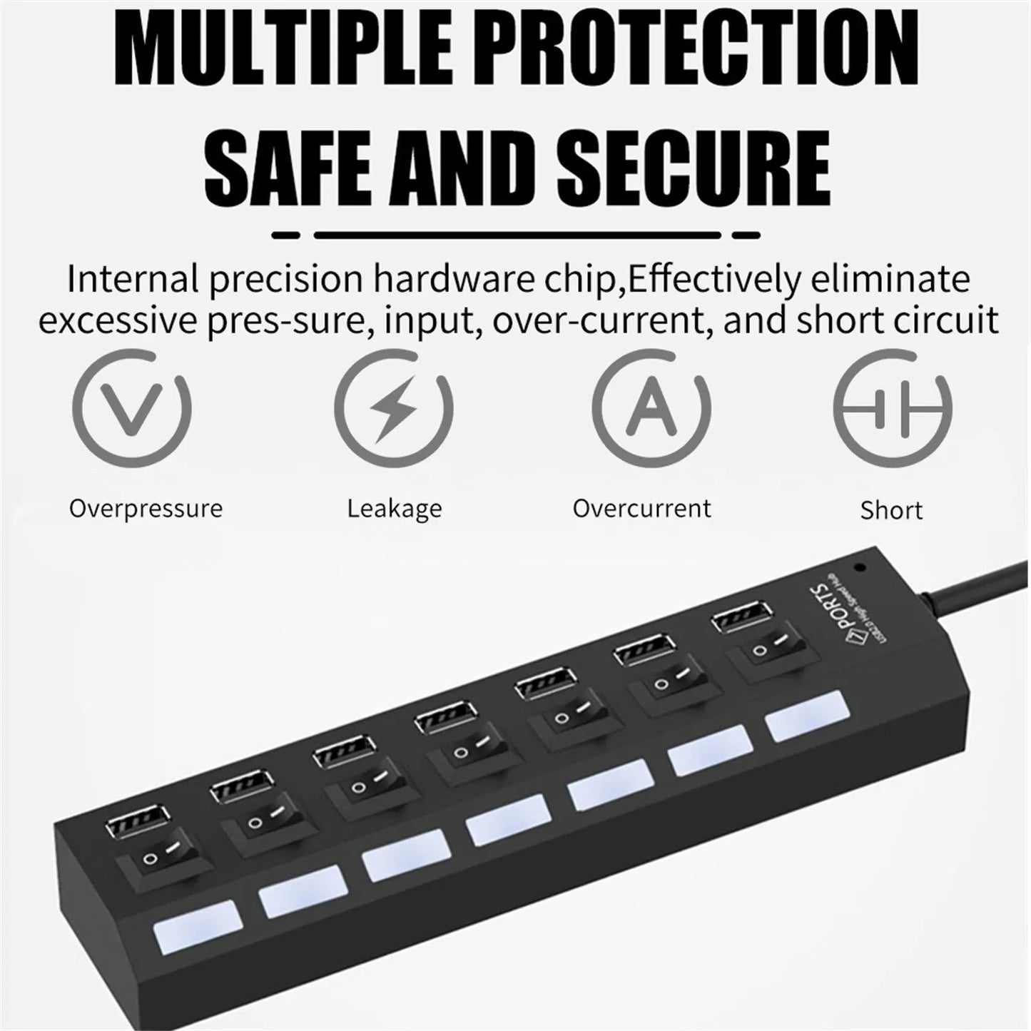 USB Hub Hub USB Adapter Multi Ports Use Power Adapter Extensor USB 2.0 PC Computer Accessories Switch USB For Laptop - ALPENZO