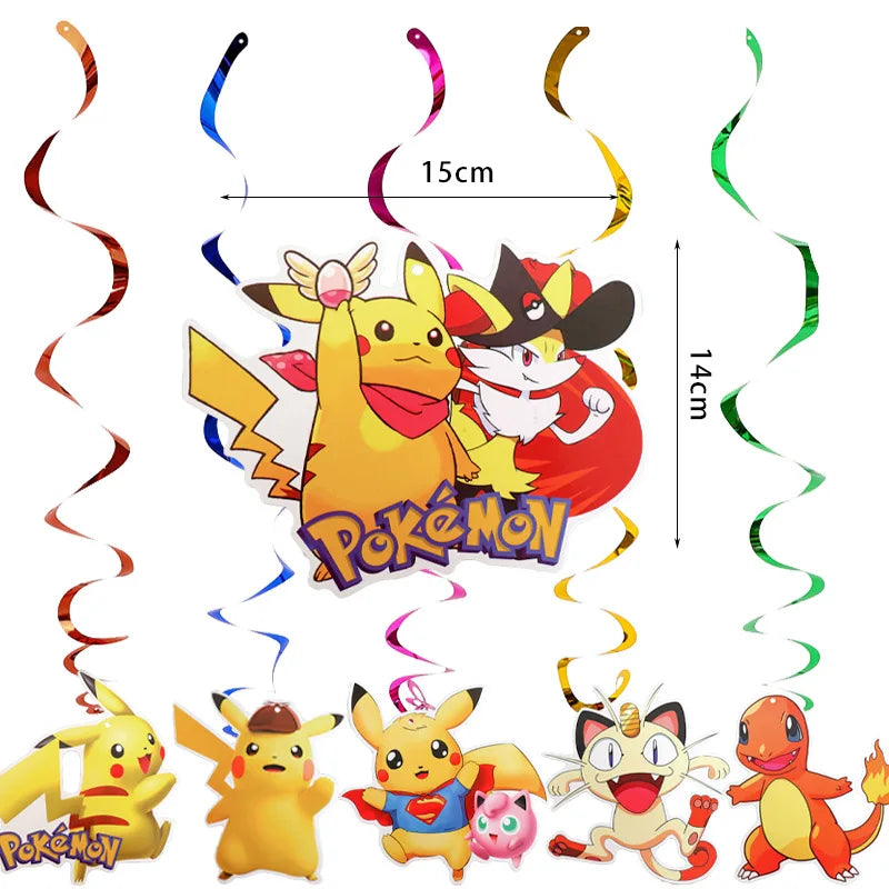 Cartoon Pikachu Theme Birthday Party Disposable Tableware Set Balloons Decorations Photo Props Background Pokemon Party Supplies ALPENZO