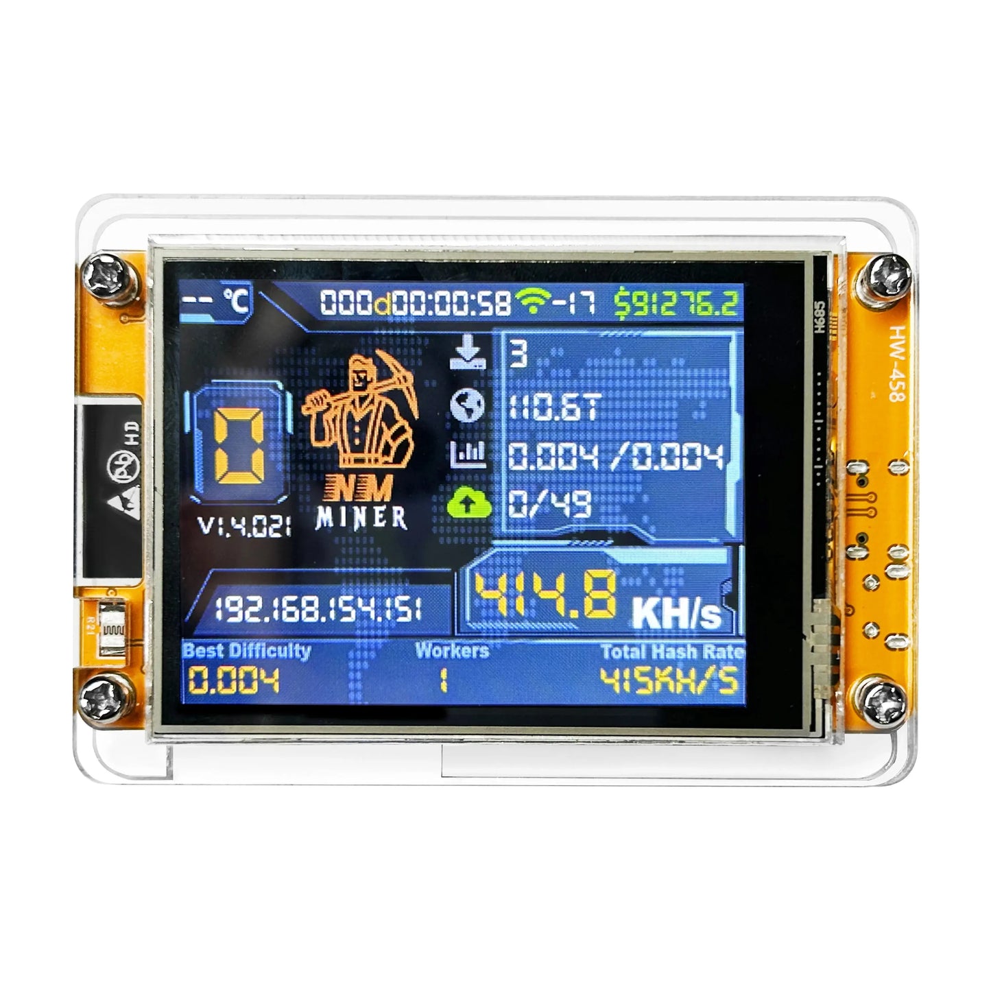 NMMiner NerdMiner V2 Hashrate 377KH/s Lucky Miner ESP32 2.8 inch Smart Display Crypto Solo Lottery Bitcoin ESP32-2432S028R DROOM - ALPENZO