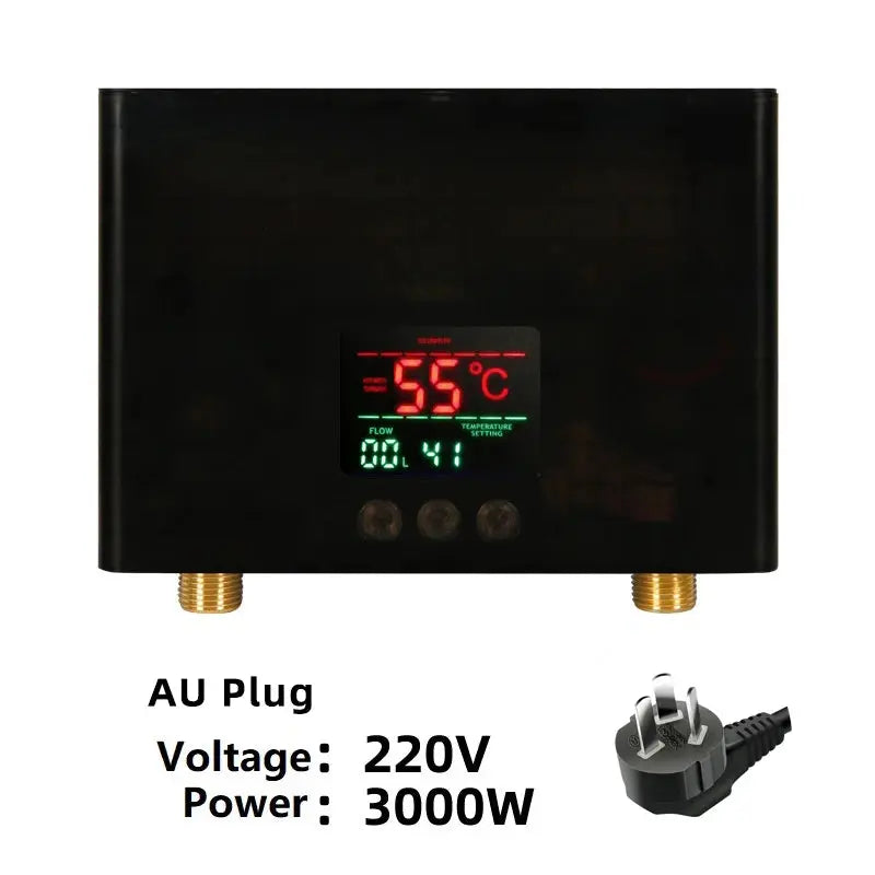 110V/220V Instant Water Heater 3000W/5500W Wall-Mounted Electric Heaters for Bathroom Hot Water Shower and Home Kitchen Heating - ALPENZO