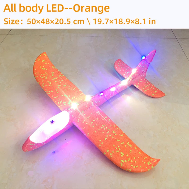 50CM Big Foam Plane Glider Hand Throw Airplane Light Inertial EPP Bubble Planes Outdoor Launch Kids Toys for Children Boys Gift ALPENZO