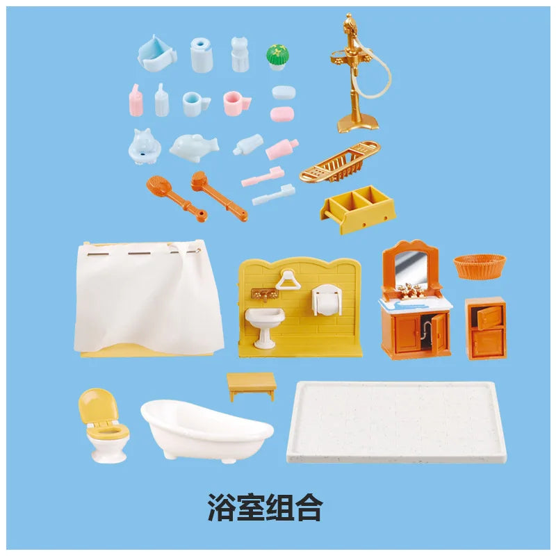miniature items dollhouse furniture accessories living room bedroom supermarket shopping games family interaction doll kids toys ALPENZO