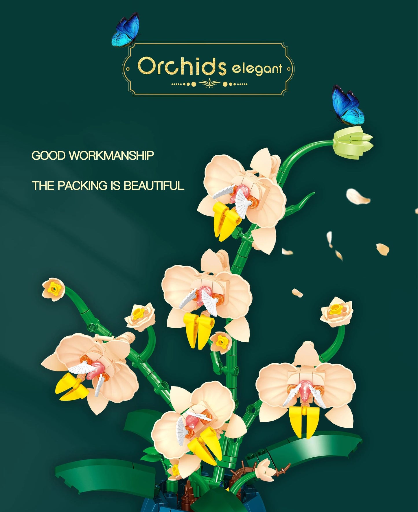 WLtoys 2139 Orchid Building Blocks Flowers Bouquet Flower Blocks Bonsai Plant Model Bricks Romantic Home Decoration Toy For Kids ALPENZO