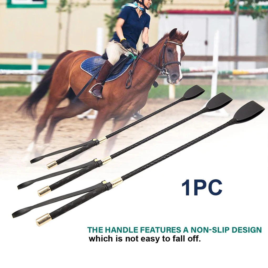 Riding Equestrian Whip Training PU Leather Lash Anti-slip Portable Learning for Outdoor Racing Performance Beginner