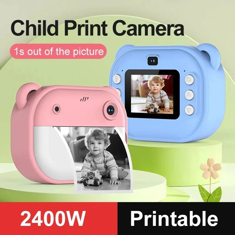 Children Digital Camera Instant Print for Kids Thermal Print Camera Instant Photo Printing Camera Video Toys+32G Memory Card ALPENZO