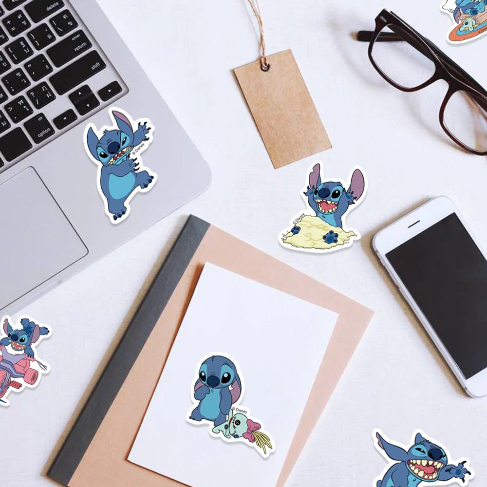 51PCS Cute Cartoon Lilo & Stitch Stickers DIY Diary Laptop Luggage Skateboard Graffiti Decals Fun Classic Toy ALPENZO