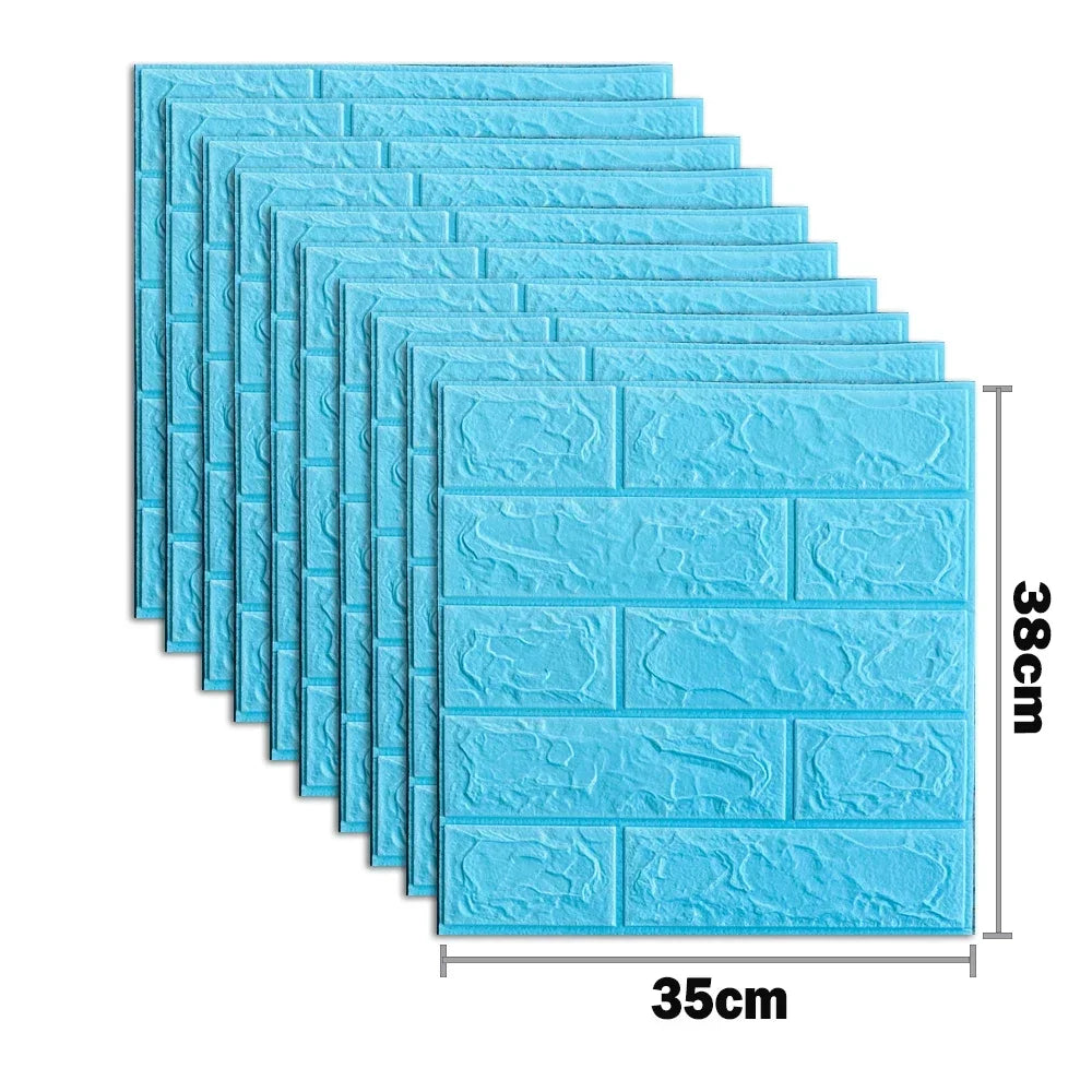 10pcs Self Adhesive Decor 3D Foam Wall Stickers Pane Room Waterproof peel and stick Brick Wallpaper for Interior Decoration - ALPENZO