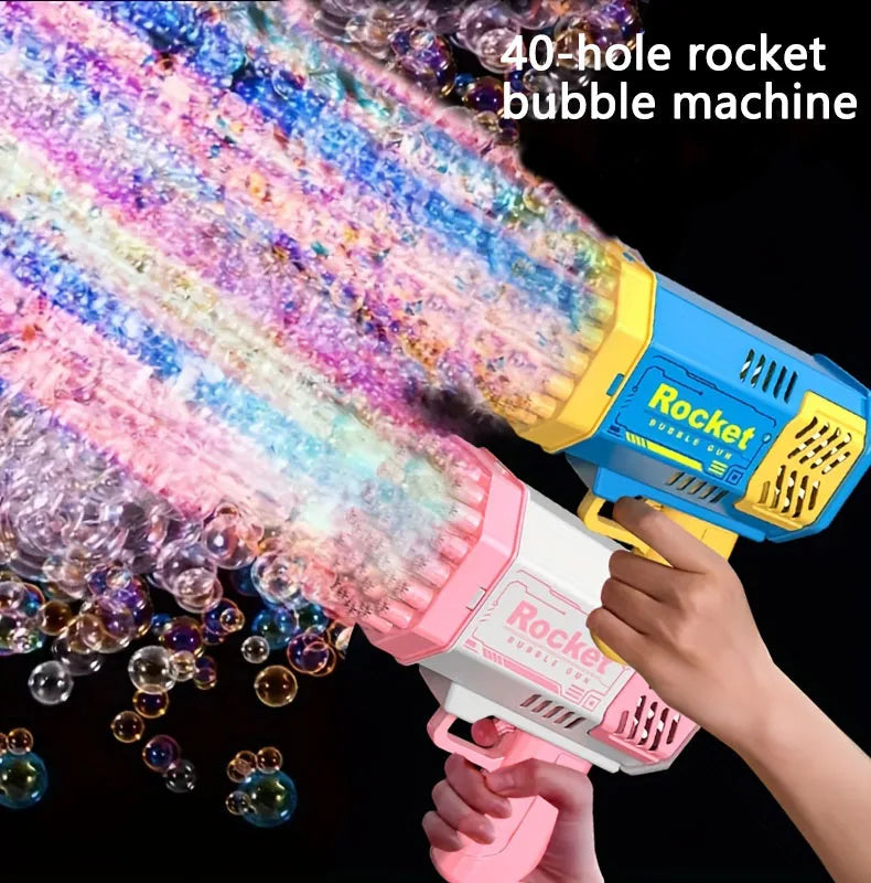 40 Hole Bubble Machine Fully Automatic Bubble Blowing Light Outdoor Bubble Machine without Battery without Bubble Water ALPENZO