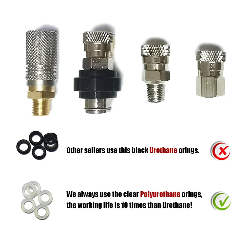 Air HPA Soft Extended Air Charging Quick Release Adapter Socket 1/8BSP(G1/8) 8mm Male Nipple Accessories