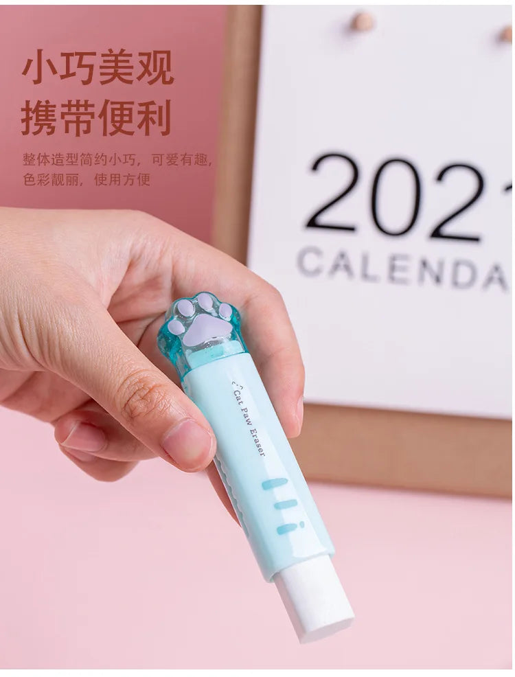 Kawaii Retractable Eraser Cute Cat Korean Stationery Rubber Drawing Erasers Children's school supplies Office ALPENZO