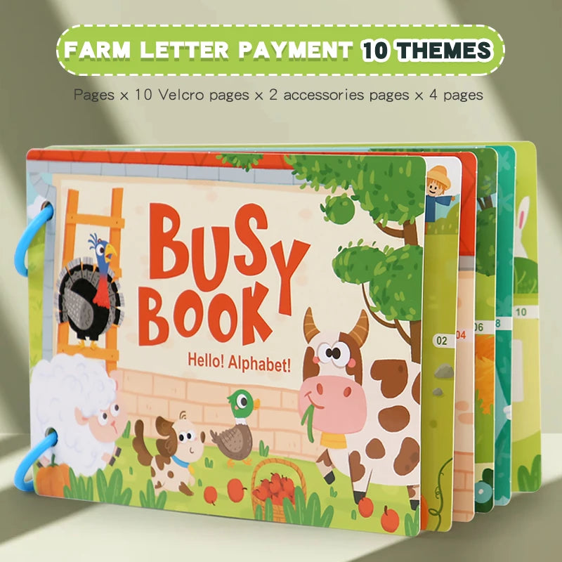 New Montessori Scene Stickers for Children DIY Hand-on Puzzle Reusable Books Cartoon Learning Cognition Toys for Kids Gift ALPENZO