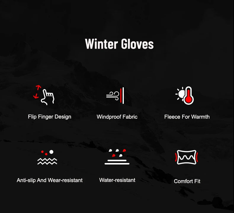 Winter Men's Women's Warm Gloves Windproof Waterproof Touchscreen Gloves Outdoor Sports Running Fishing Cycling Skiing GloveS