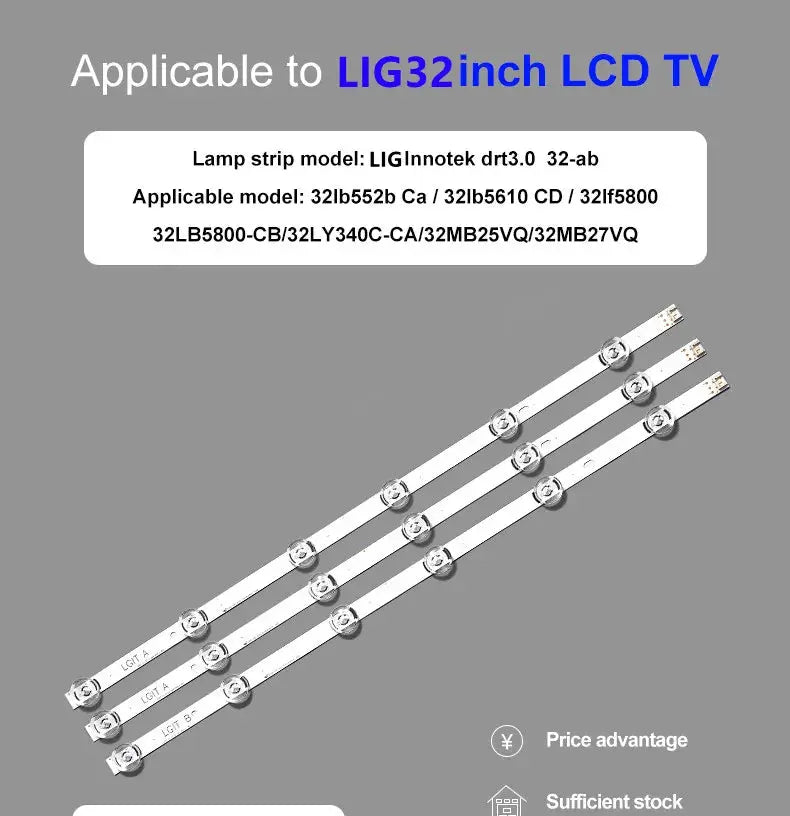 LED backlight for LIG 32"TV 32LB572V 6916l-1974A 32LB580V 32LB650V 32LB652V 32LB653V 32LF550 innotek DRT3.0 32inch - ALPENZO