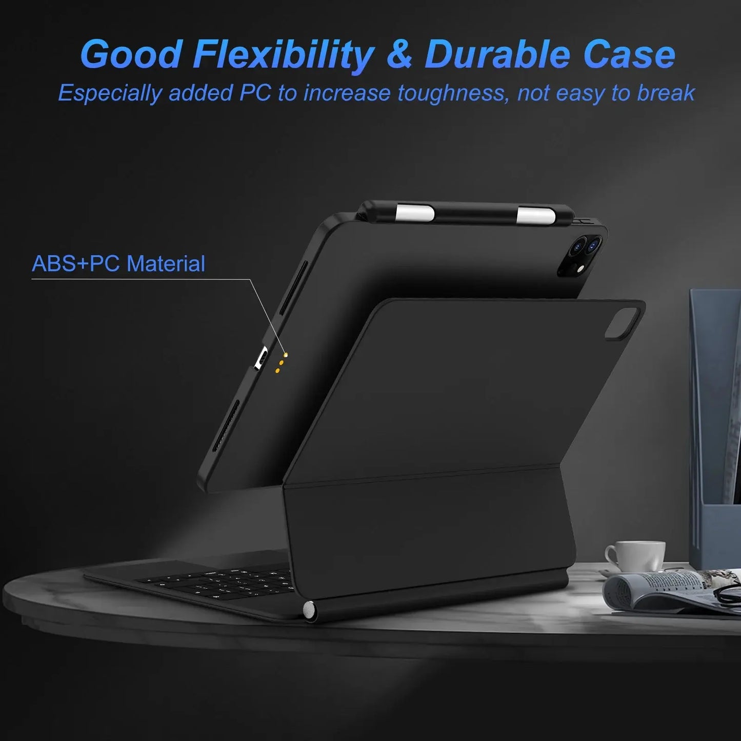 Magnetic Case for iPad Pro 11 2024 Air 4 5 iPad Pro 13 M4 12.9 6th 5th 4th 3rd Gen Magic Keyboard Compatible Case Pencil Holder - ALPENZO