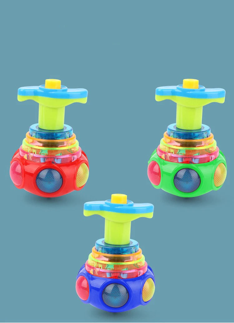 1 PCs Random Color Luminous Music Rotating Gyroscope Outdoor Toys Colorful Lights Luminous Toys Notes ALPENZO