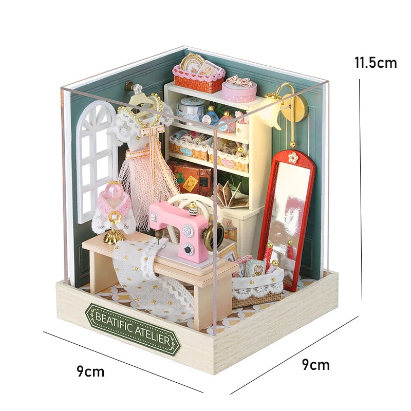 Wooden Miniature Doll House DIY Small House Kit 3D Puzzle Assemble Building Model Home Bedroom Decoration With Furniture Gifts ALPENZO