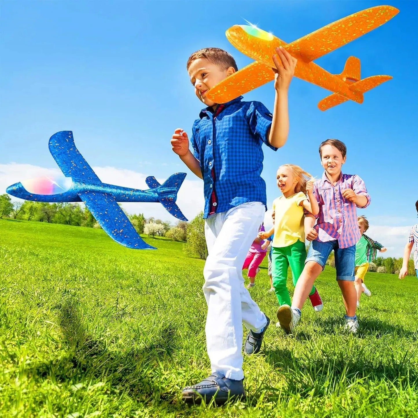 Large Foam Plane Glider Hand Throw Airplane Inertial EPP Bubble Planes Outdoor Launch Kids Toys for Children Boys Gift ALPENZO