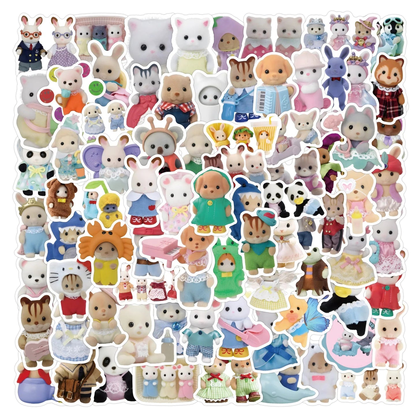 60/120PCS Forest Family Easter Bunny Reindeer Panda Animal Stickers Gift Children's DIY toy stickers Pack Waterproof ALPENZO