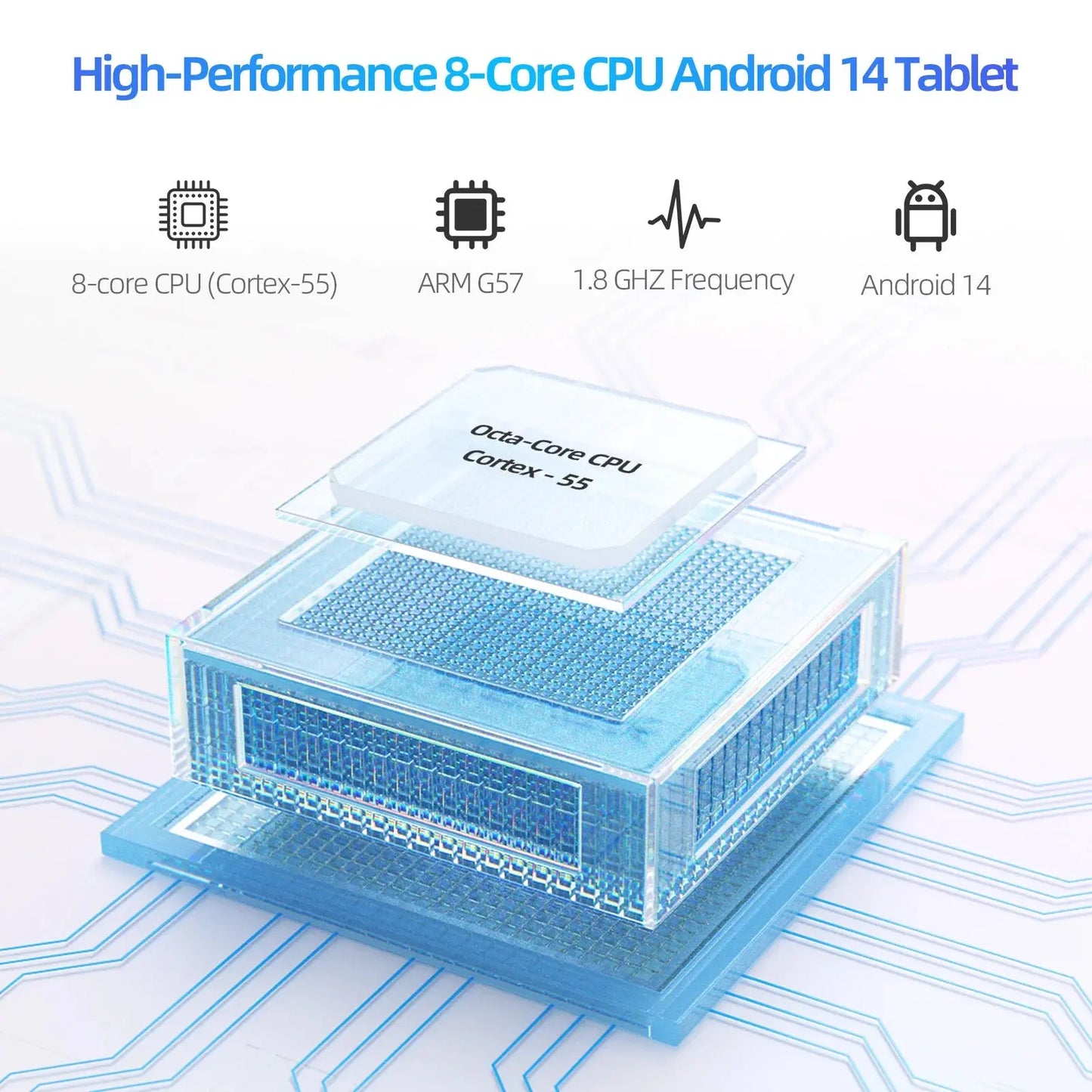 PRITOM Tablet 7" Android 14 Tablets, 8GB RAM(3+5GB Expand) 64GB ROM, A523 Octa-Core Processor, 5G WiFi+WiFi6, Dual Camera,Black - ALPENZO