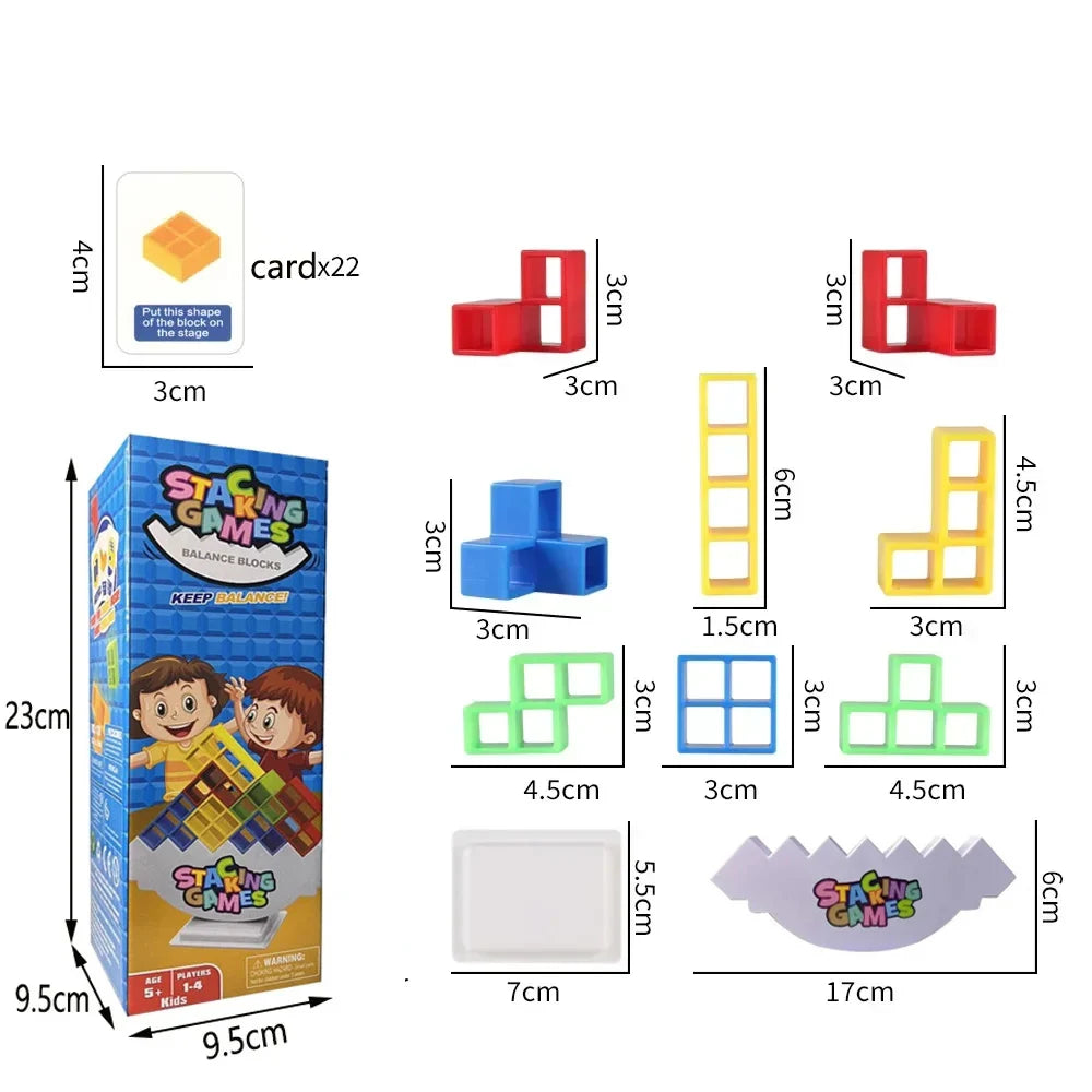 Building Block Brick Toy Balance Stacked Tetra Tower Game Swing High Russian Building Blocks Stack Kid Desktop Toy ALPENZO