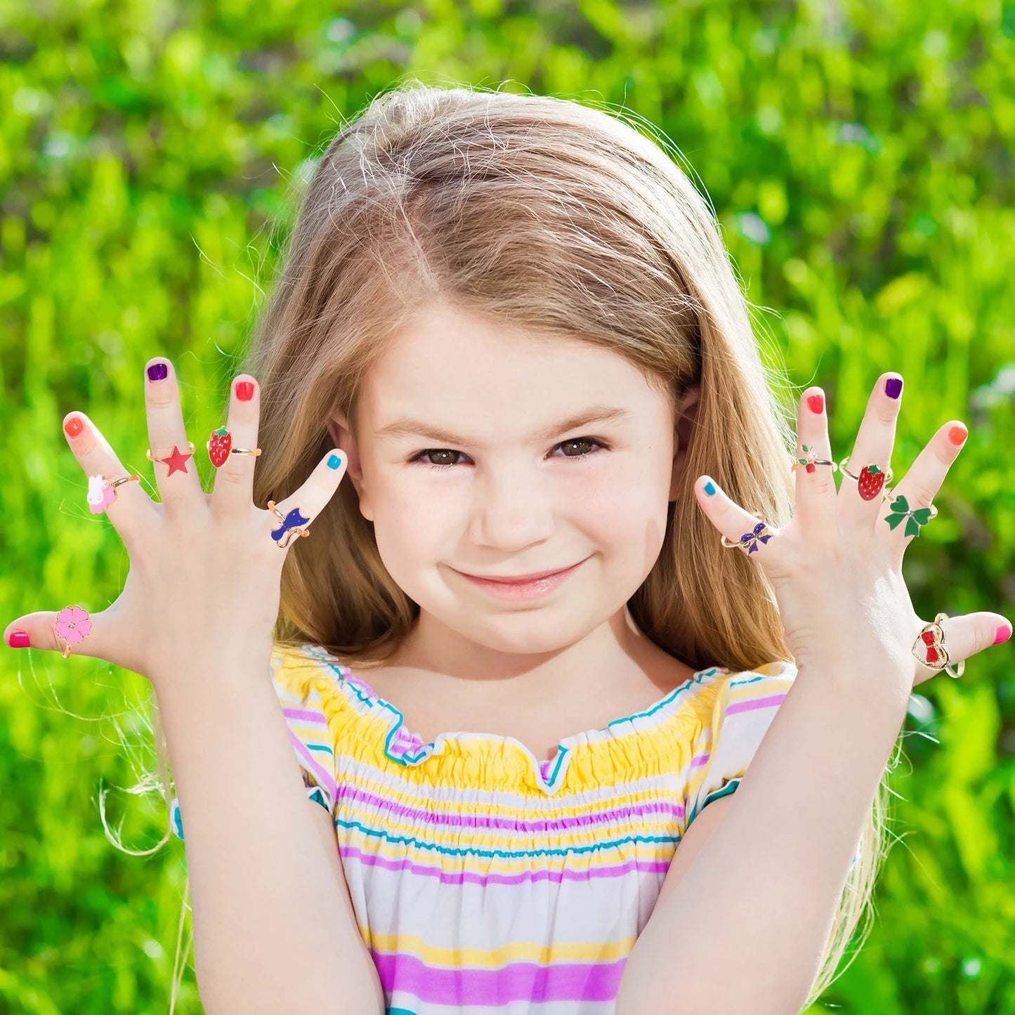 12/36 Pcs Adjustable Alloy Baby Girl Rings with Heart Shaped Box Cartoon Mix Finger Jewellery Rings Kid Girls Toys Random Color ALPENZO